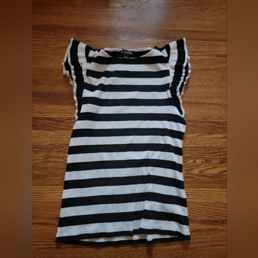 J Crew Ruffle Sleeve Top